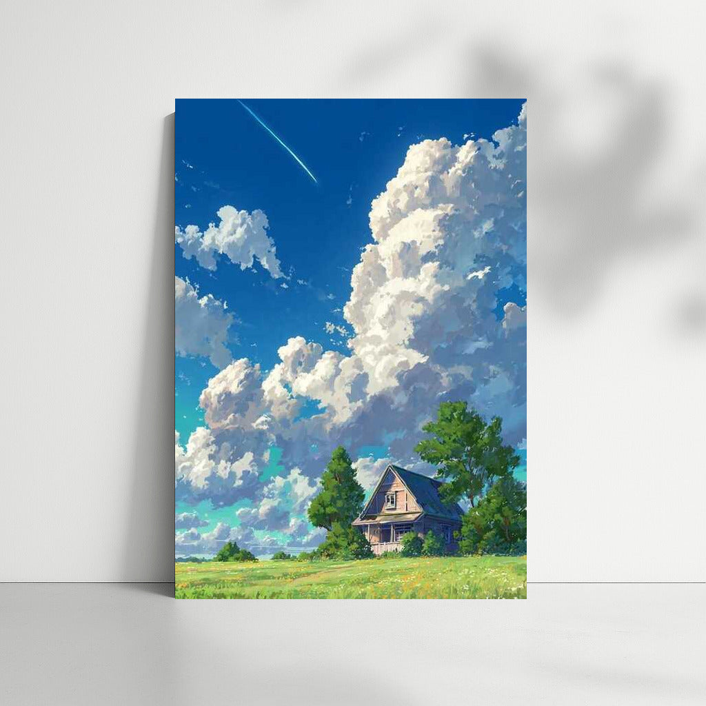 Cozy Cottage Under the Clouds in Cottagecore Style