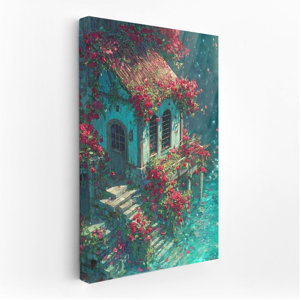 Fairytale House with Roses: Cottagecore Charm