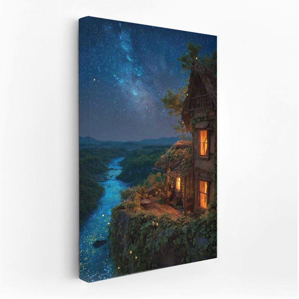 Cozy House on the Edge of the Magical Forest under the Starry Sky: Cottagecore