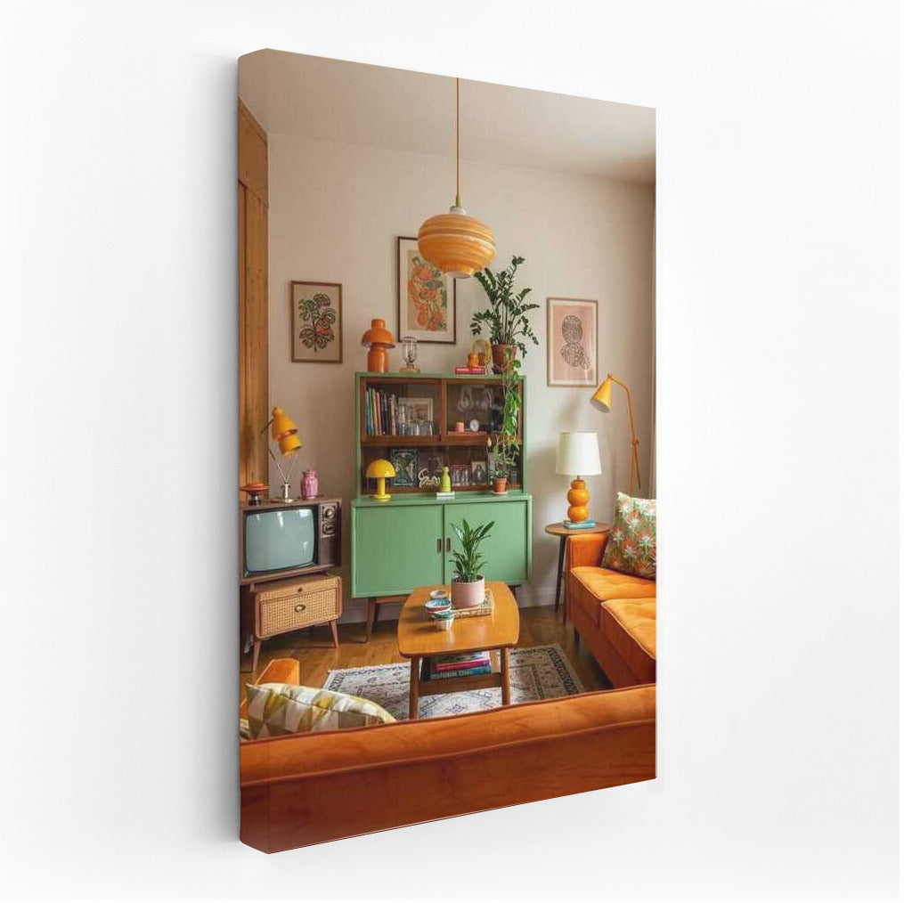 Warmth of Retro Living Room: Cozy Interior