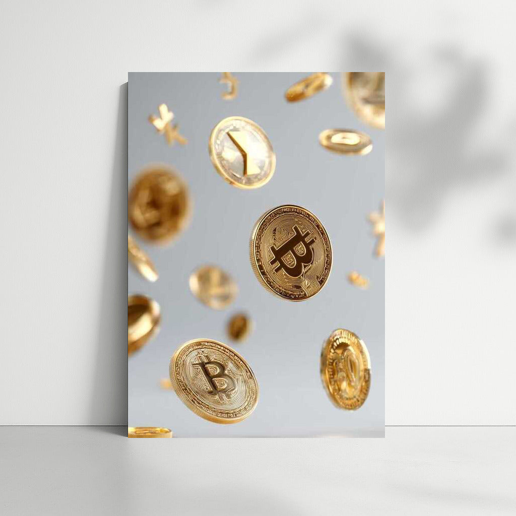 Floating Gold Coins Cryptocurrency: The Atmosphere of the Digital Age
