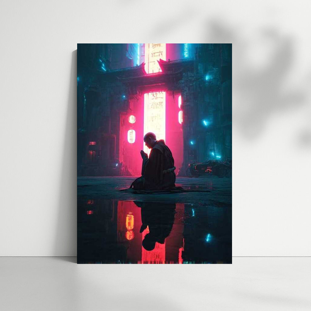 Neon Meditation: Lights of Cyberpunk Metropolis