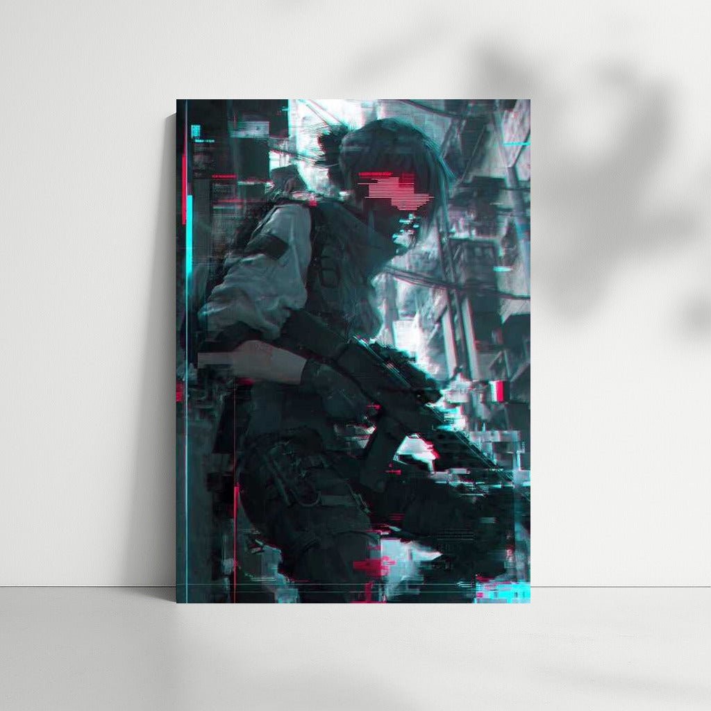 Neon Warrior: Ready for Digital Battle in the Cyberpunk World