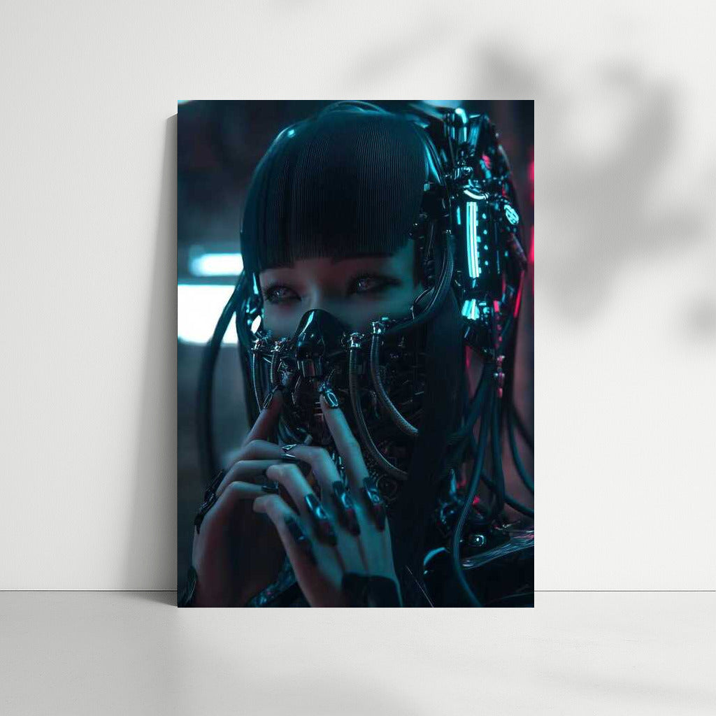 Neon Cyborg in the Dark: Cyberpunk Atmosphere