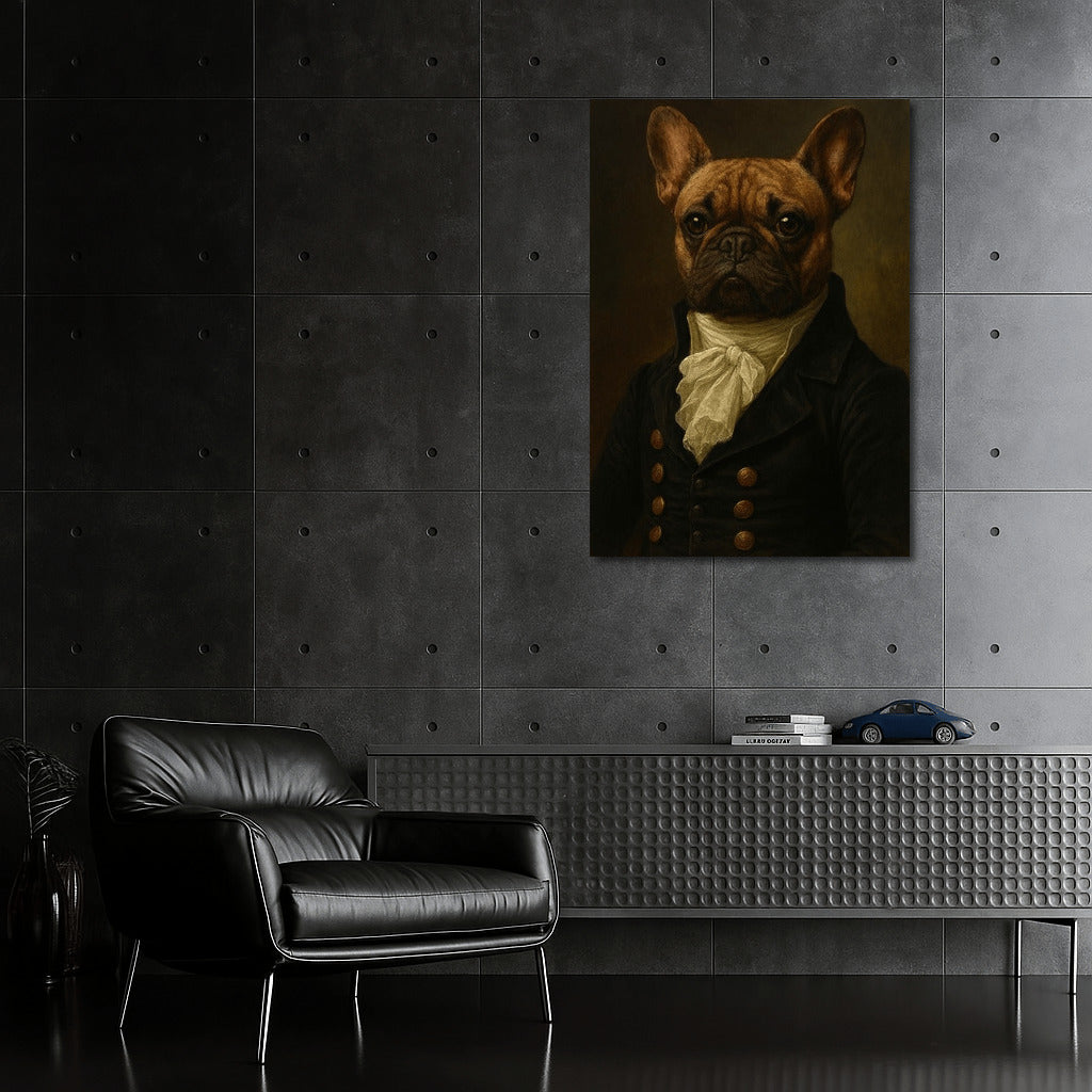 Bulldog in Period Costume: Dark Academia Elegance