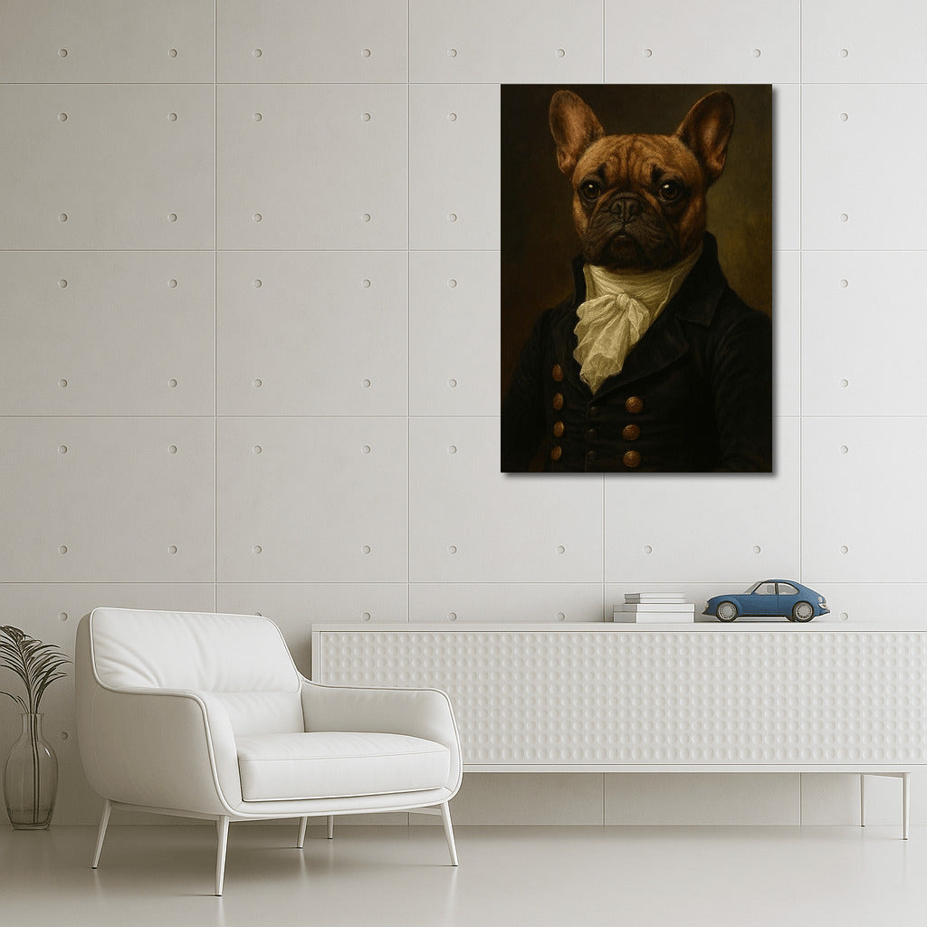 Bulldog in Period Costume: Dark Academia Elegance