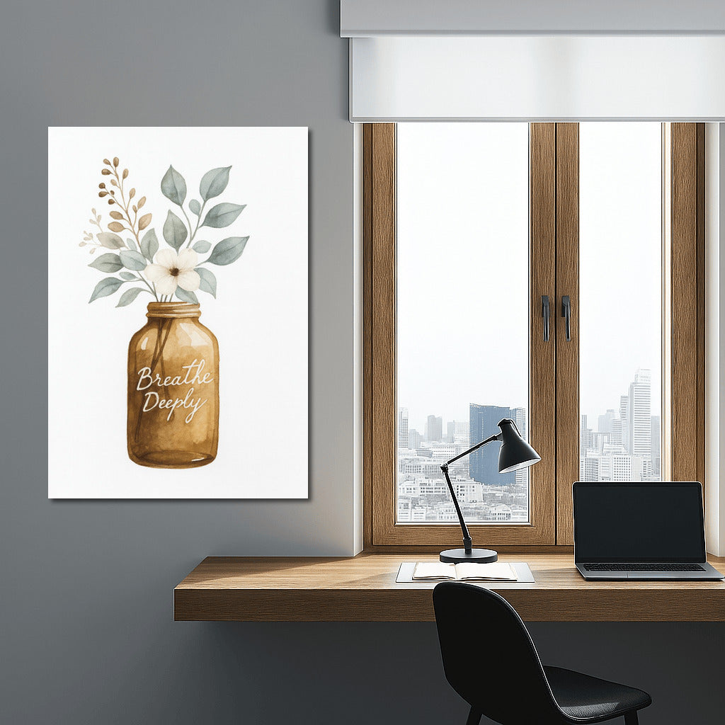 Delicate Flowers in a Jar: Calm and Deep Breath