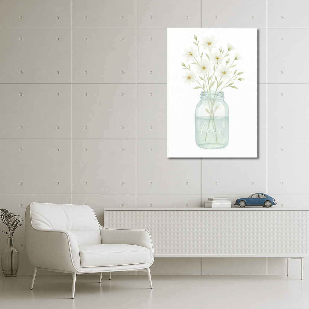 Delicate Flowers in a Jar: Atmosphere of Love and Tranquility