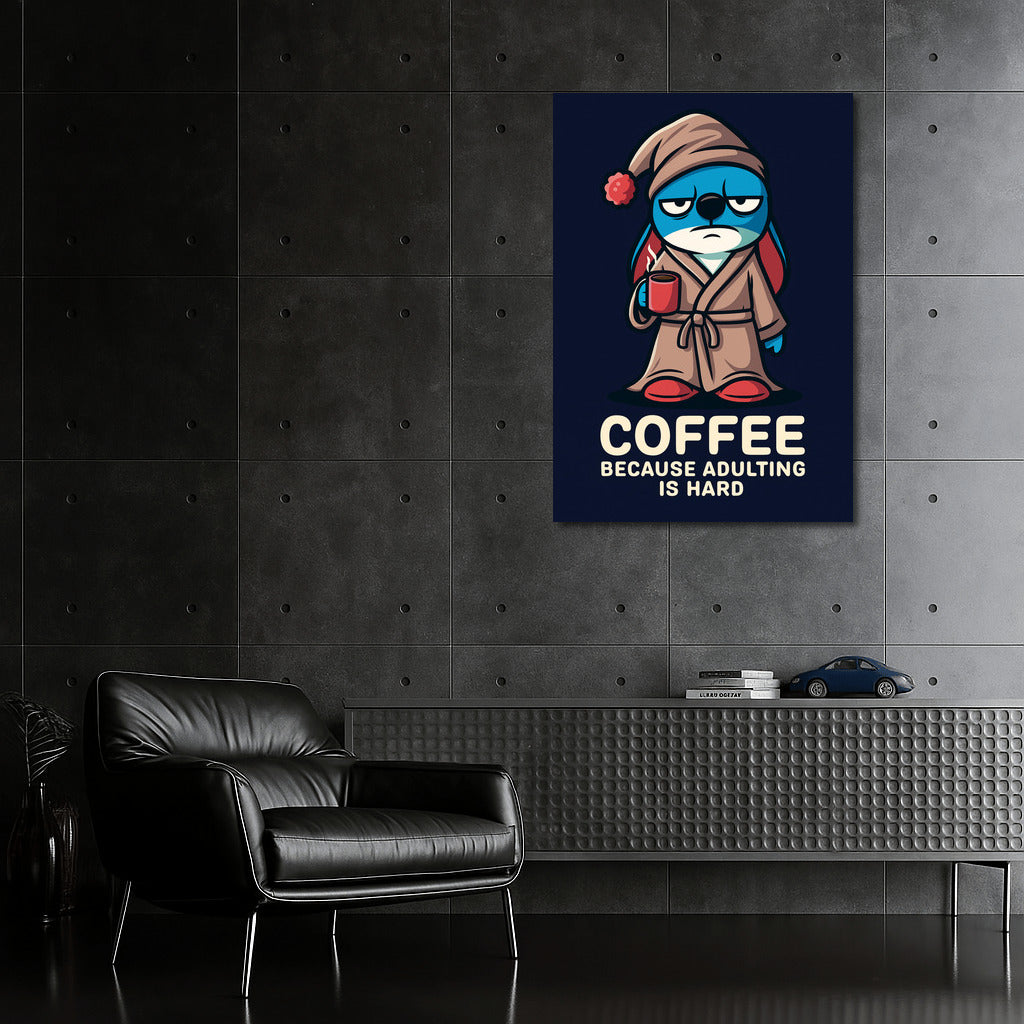 Morning Coffee and Humor: Funny Character in a Bathrobe