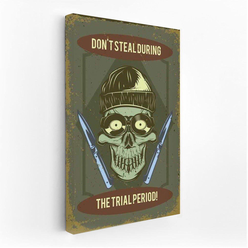 Stylish Skull in Hat and Glasses for Man Cave