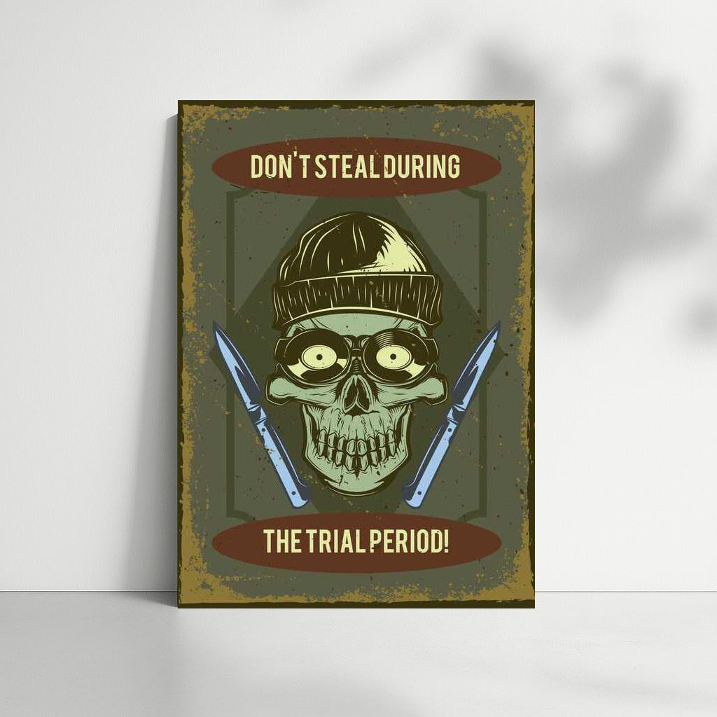 Stylish Skull in Hat and Glasses for Man Cave