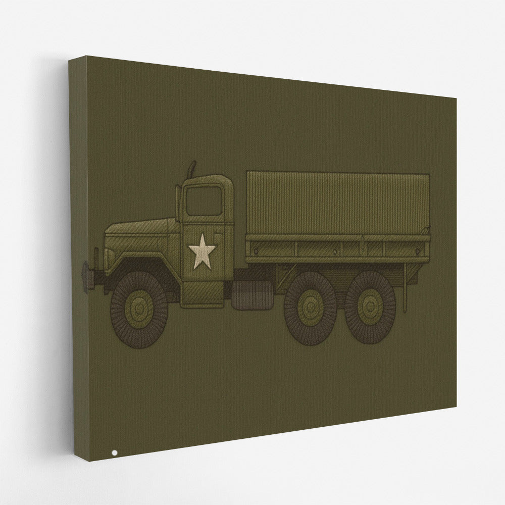 Retro Army Truck: Memory and Strength of Veterans