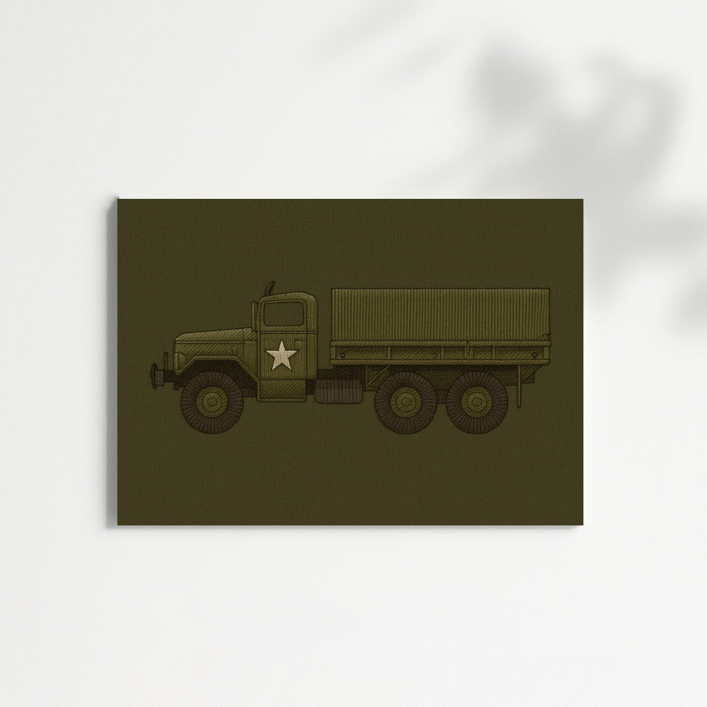 Retro Army Truck: Memory and Strength of Veterans