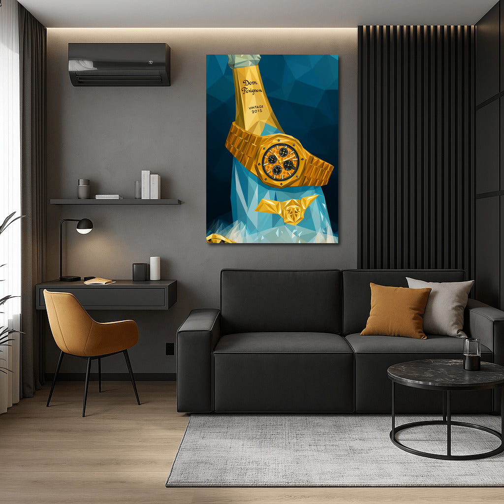 Luxury Time: Gold Watches and Champagne