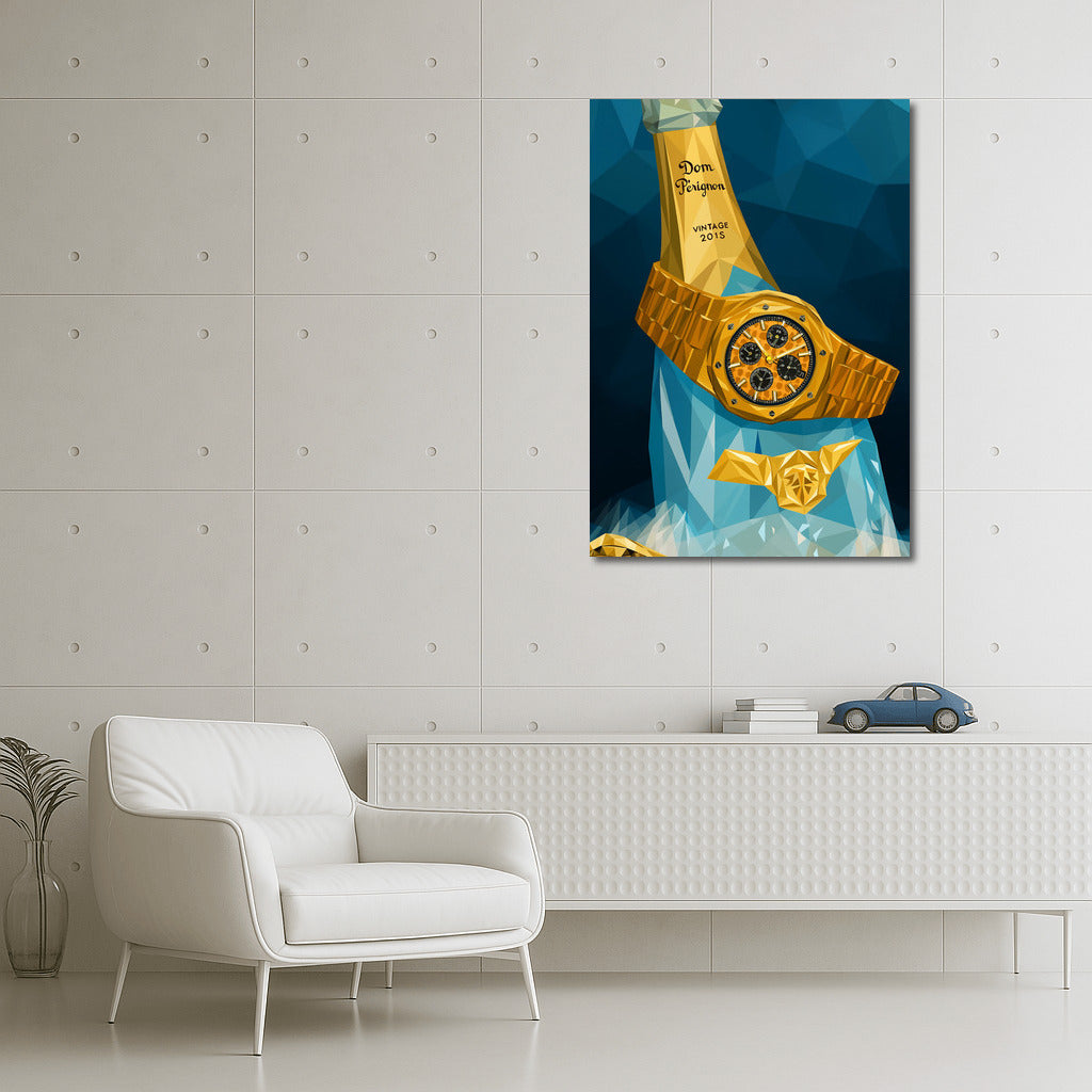 Luxury Time: Gold Watches and Champagne