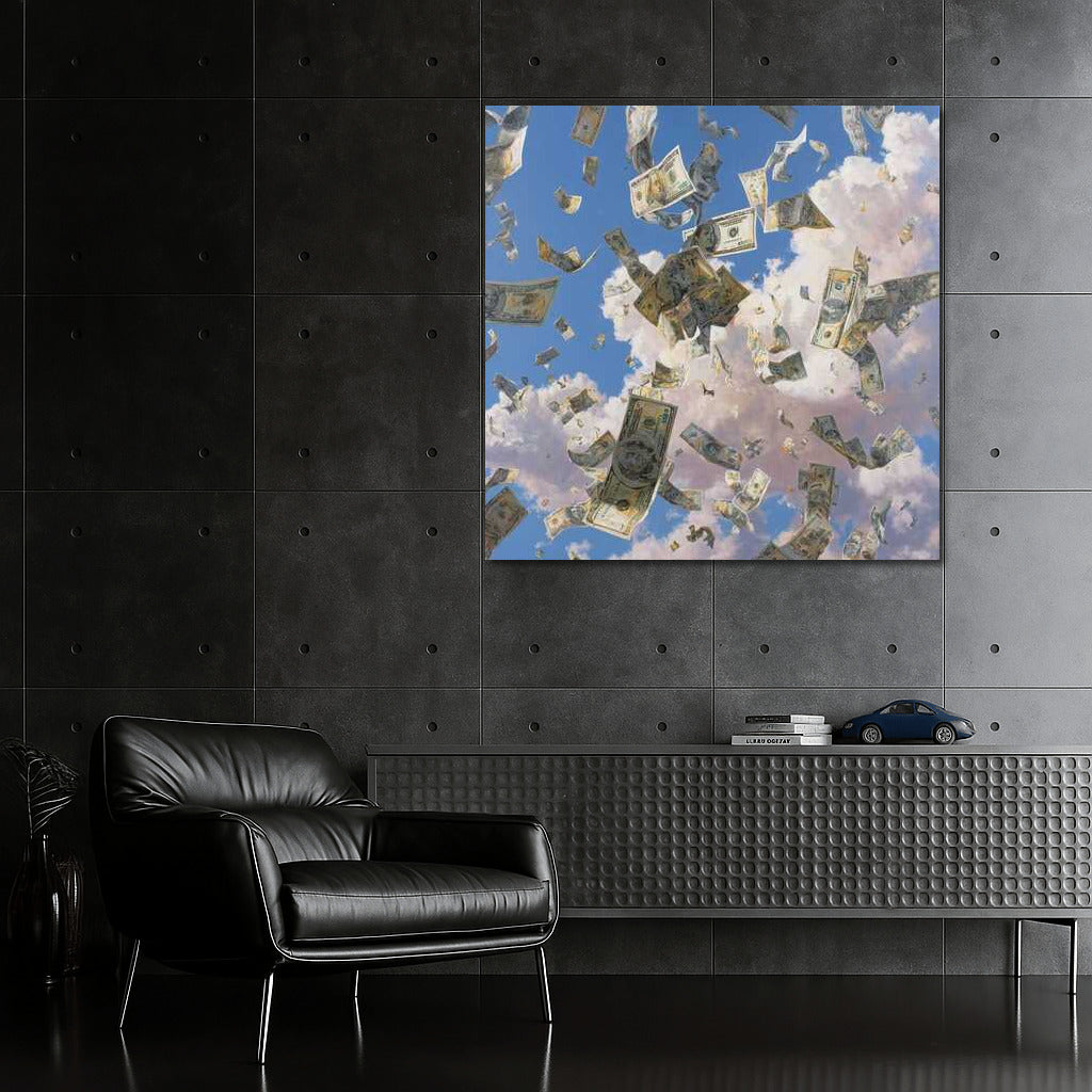 Rain of Money: Flight of Banknotes in the Sky