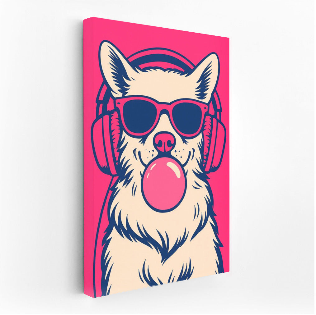 Musical Dog in Headphones: Joy and Music