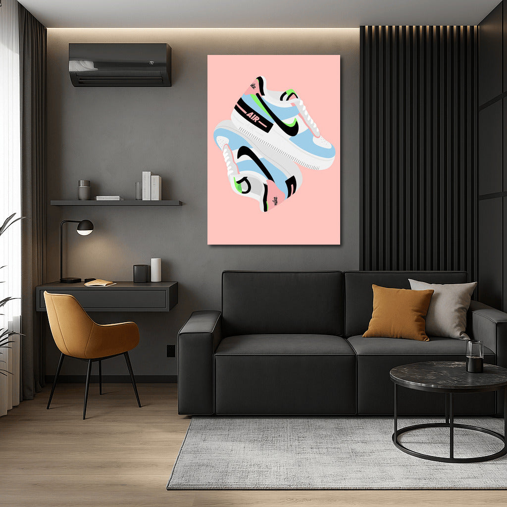 Iconic Nike Air Sneakers: Bright Accent in the Interior