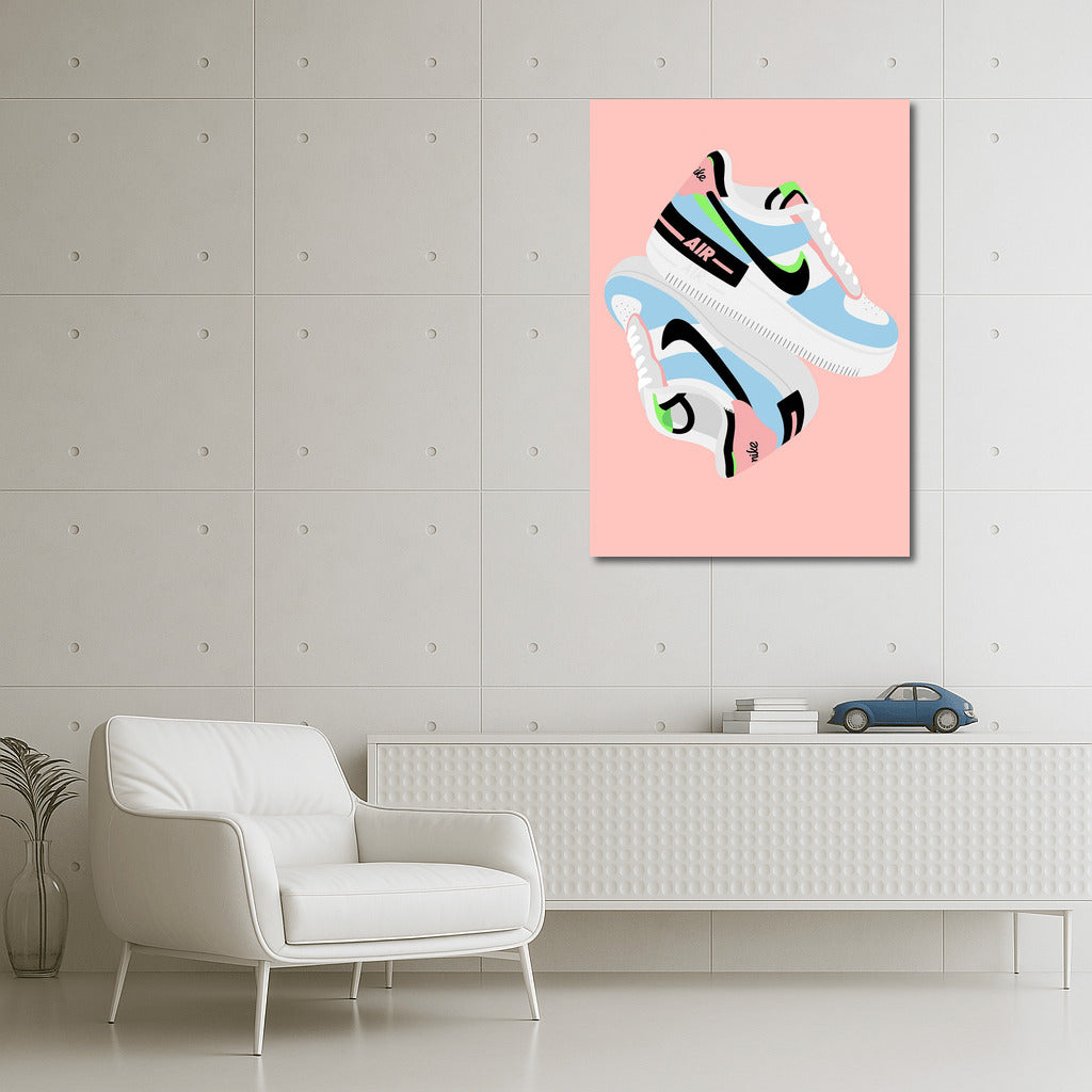 Iconic Nike Air Sneakers: Bright Accent in the Interior