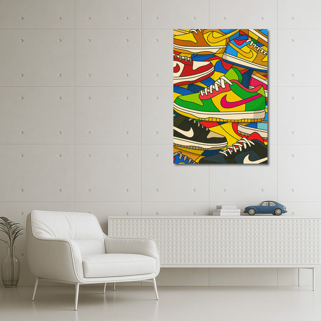 Pop Art Explosion: Bright Nike Sneakers