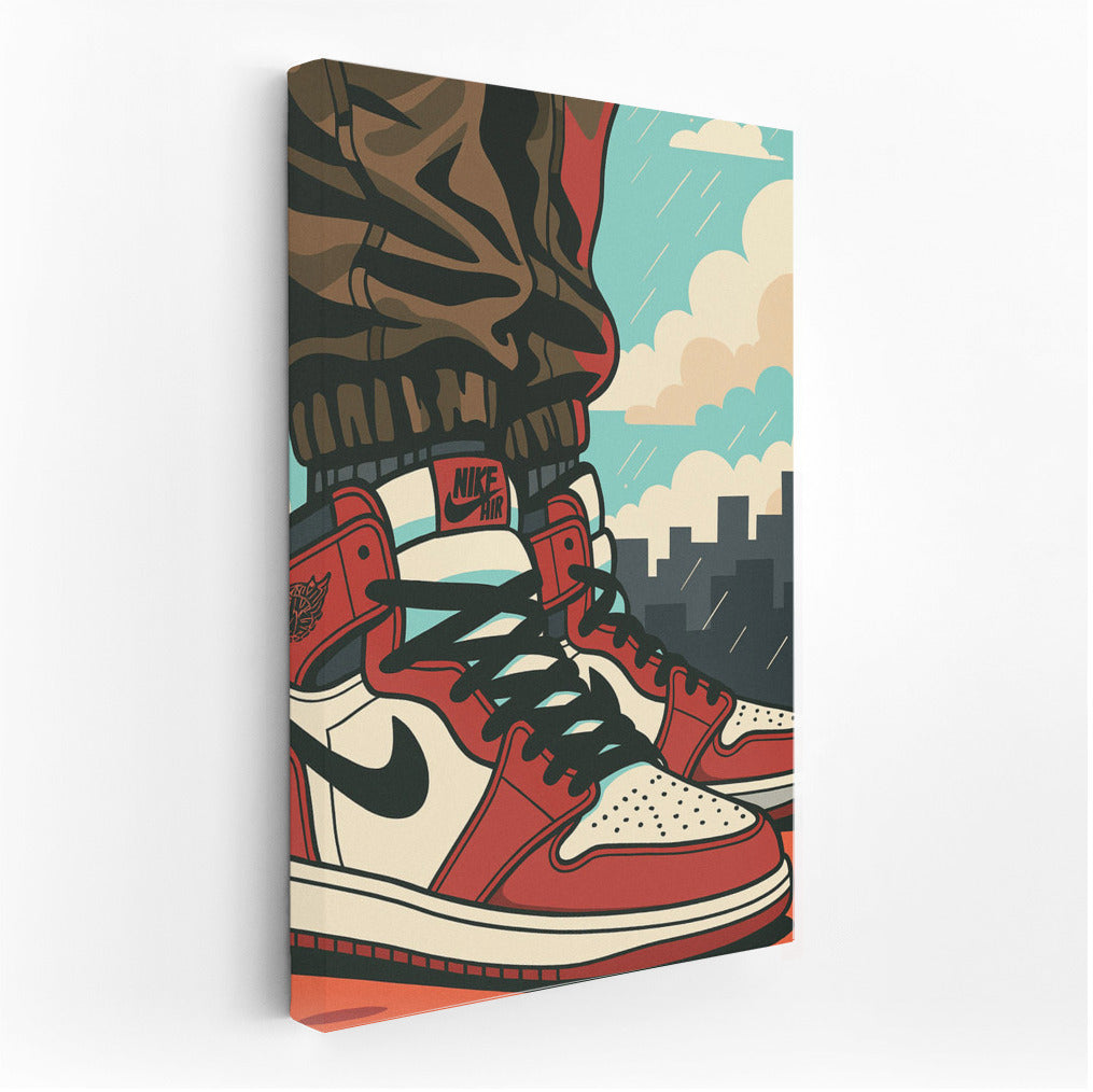Urban Energy: Nike Air Sneakers in Pop Art Style