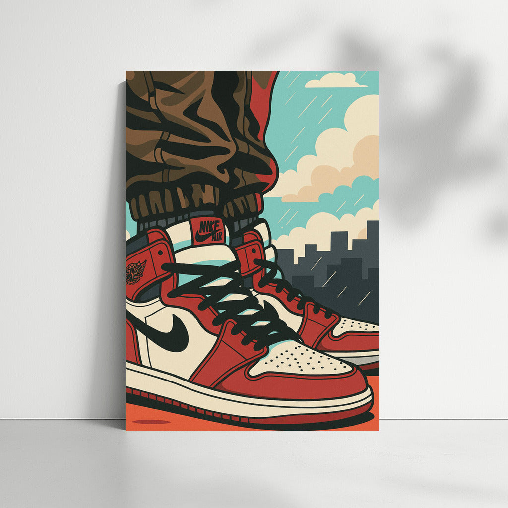 Urban Energy: Nike Air Sneakers in Pop Art Style