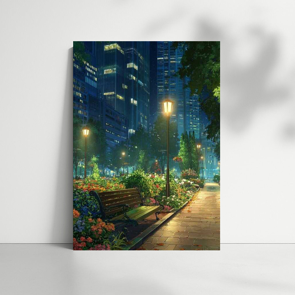 Night Symphony: Architectural High-Rises and Blooming Park