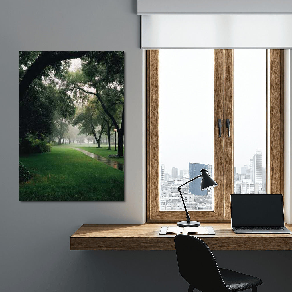 Misty Park: Winding Paths and Natural Architecture