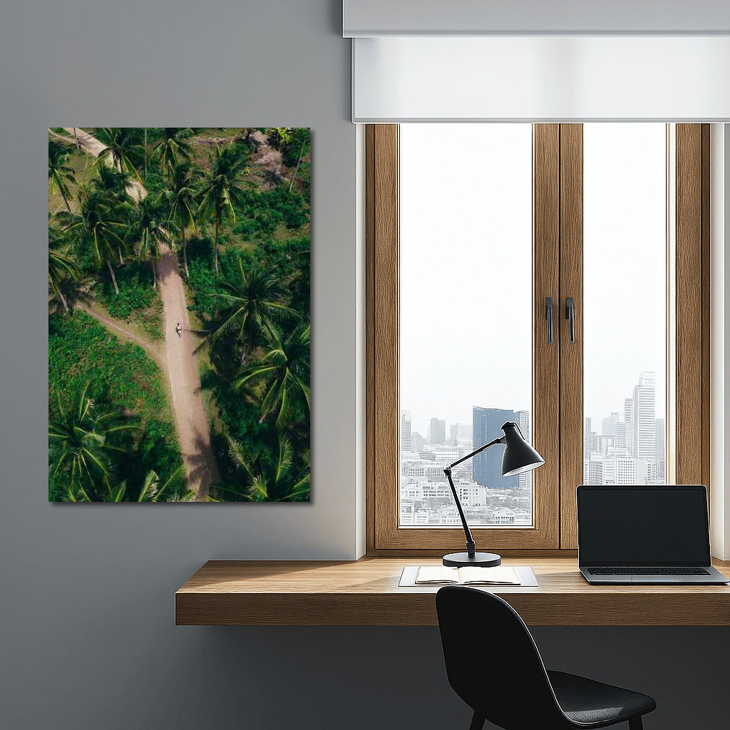 Tropical Oasis: Architectural Park Among Palms and Greenery