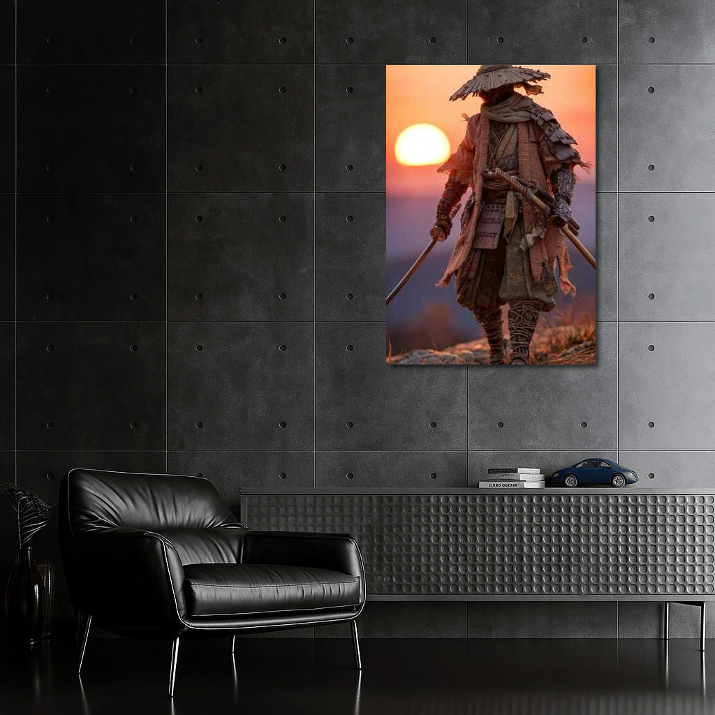 Samurai Silhouette at Sunset: Spirit of Ancient Japan