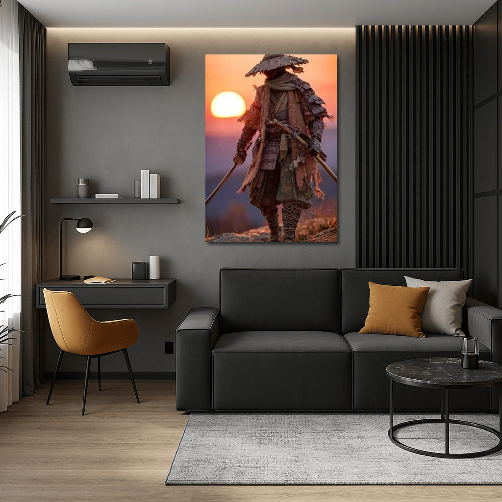 Samurai Silhouette at Sunset: Spirit of Ancient Japan