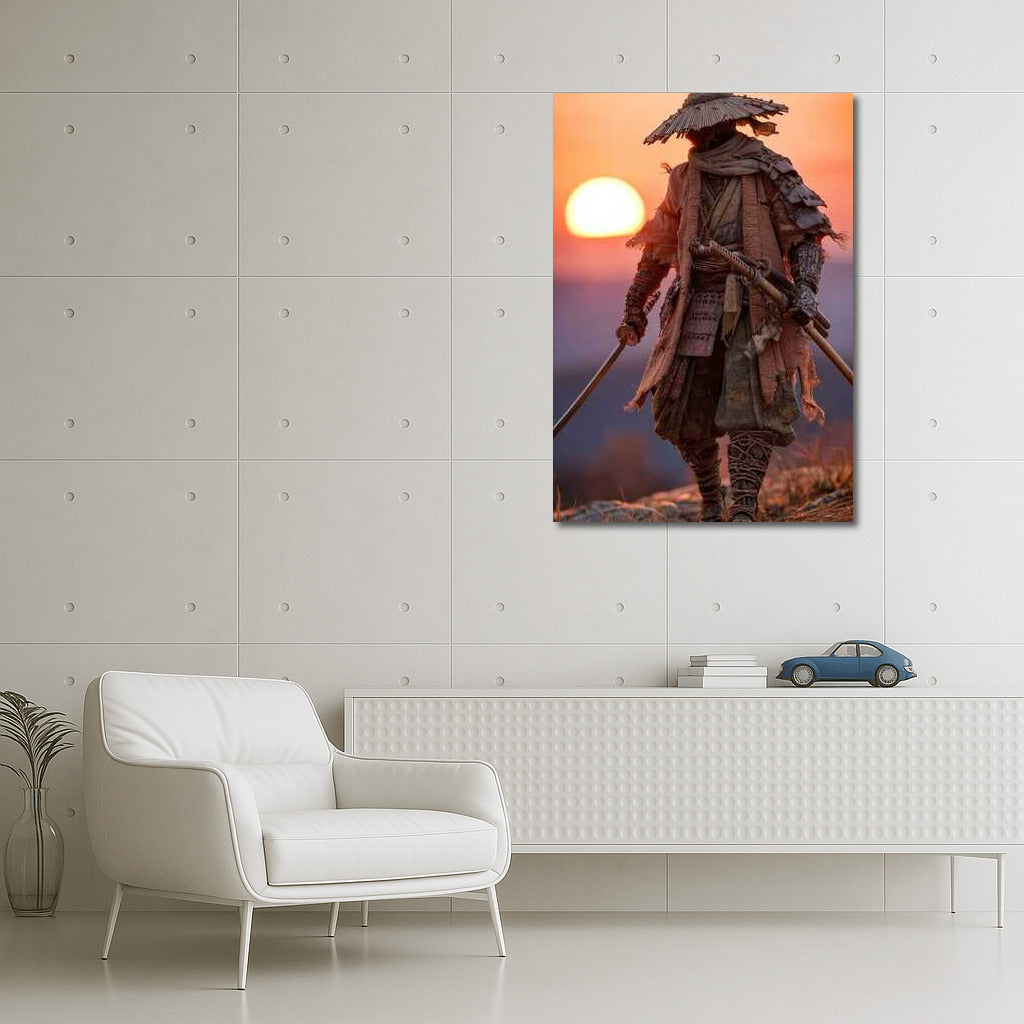 Samurai Silhouette at Sunset: Spirit of Ancient Japan