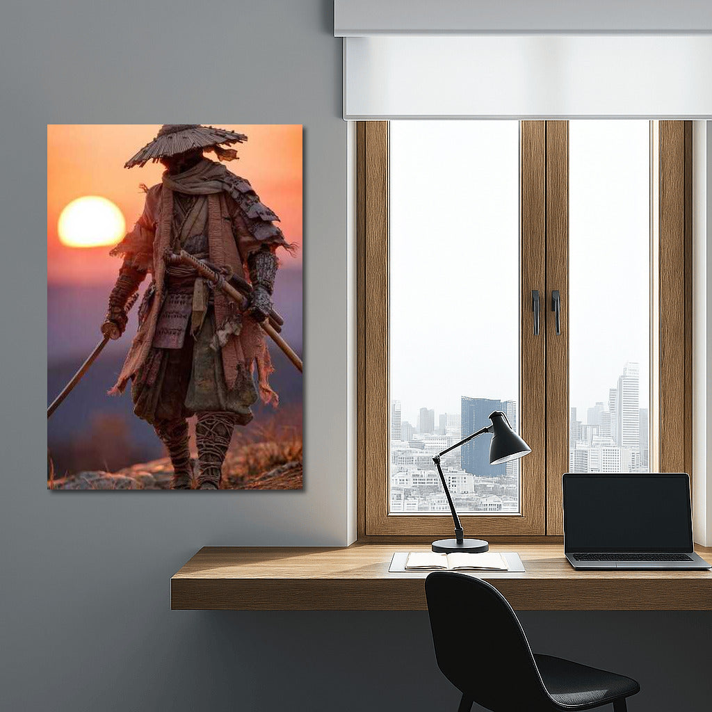Samurai Silhouette at Sunset: Spirit of Ancient Japan