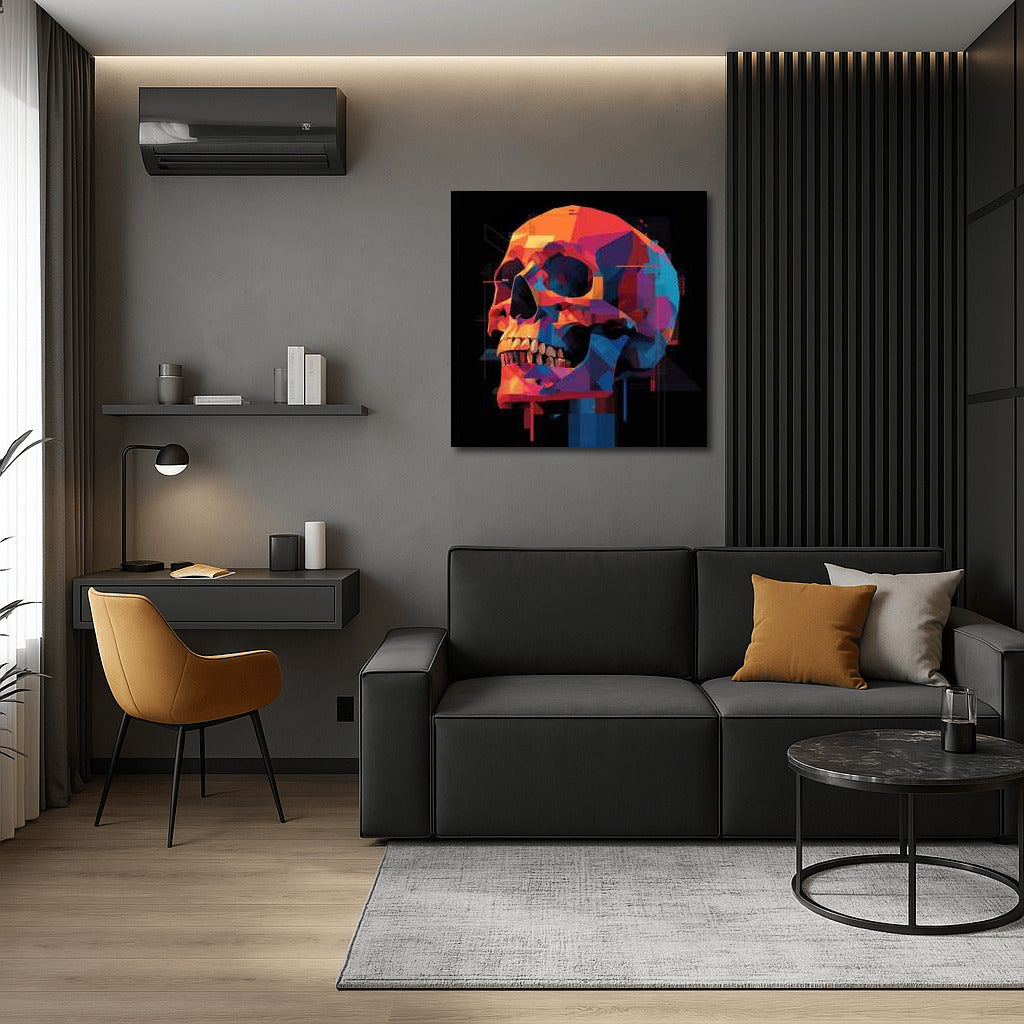 Skull Geometry: Vivid Collage of Modernity
