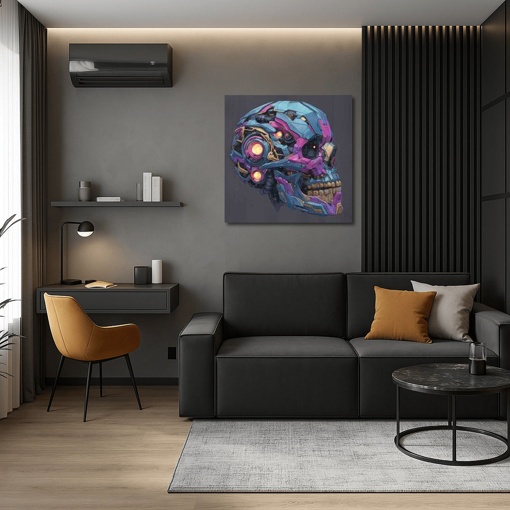 Futuristic Skull in Bright Colors
