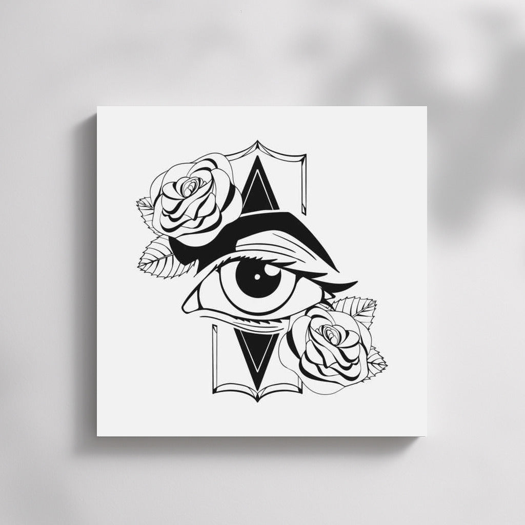 All Seeing Eye and Roses Tattoo: Mystical Charm