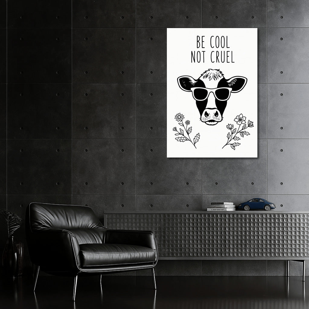 Stylish Cow With Glasses: The Voice of Vegan Animal Rights