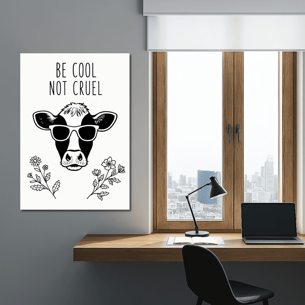 Stylish Cow With Glasses: The Voice of Vegan Animal Rights