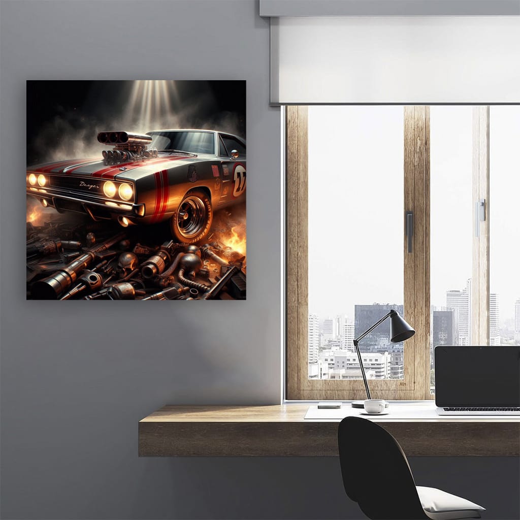 1970 Dodge Charger Rt Hood Wall Art