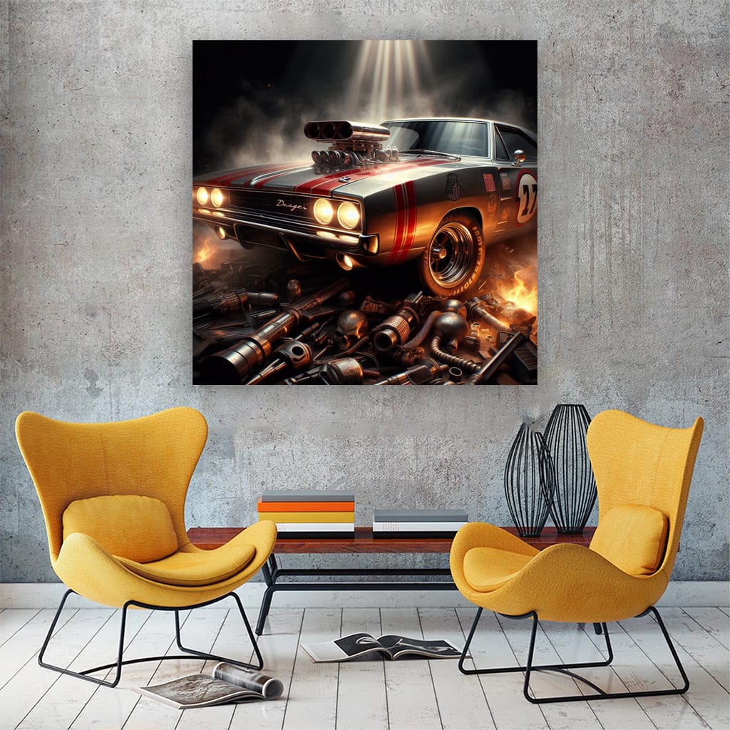 1970 Dodge Charger Rt Hood Wall Art