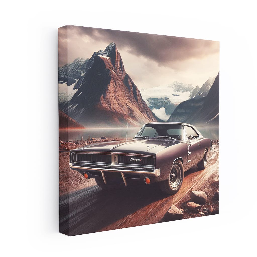 1970 Dodge Charger Rt Mountana Wall Art