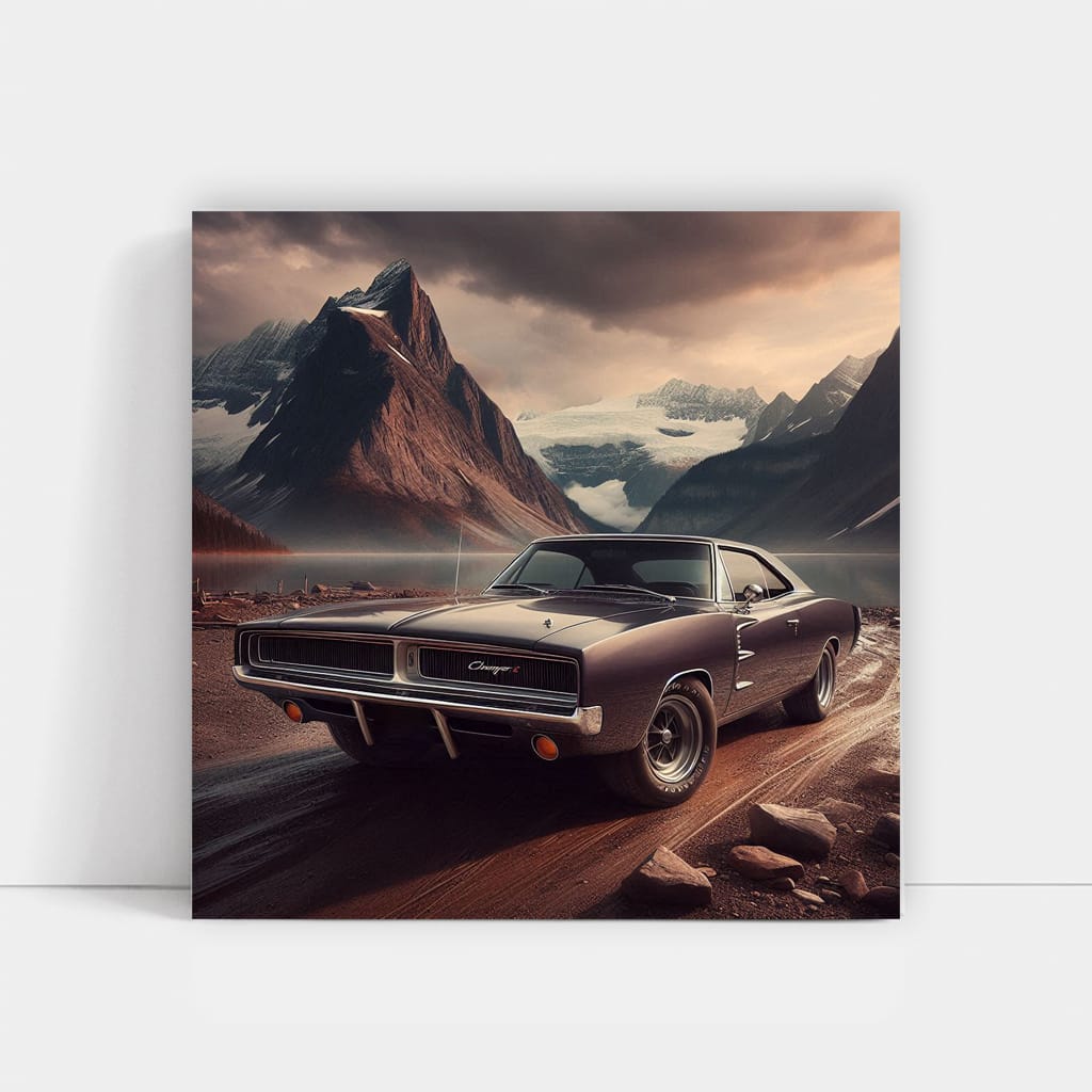 1970 Dodge Charger Rt Mountana Wall Art