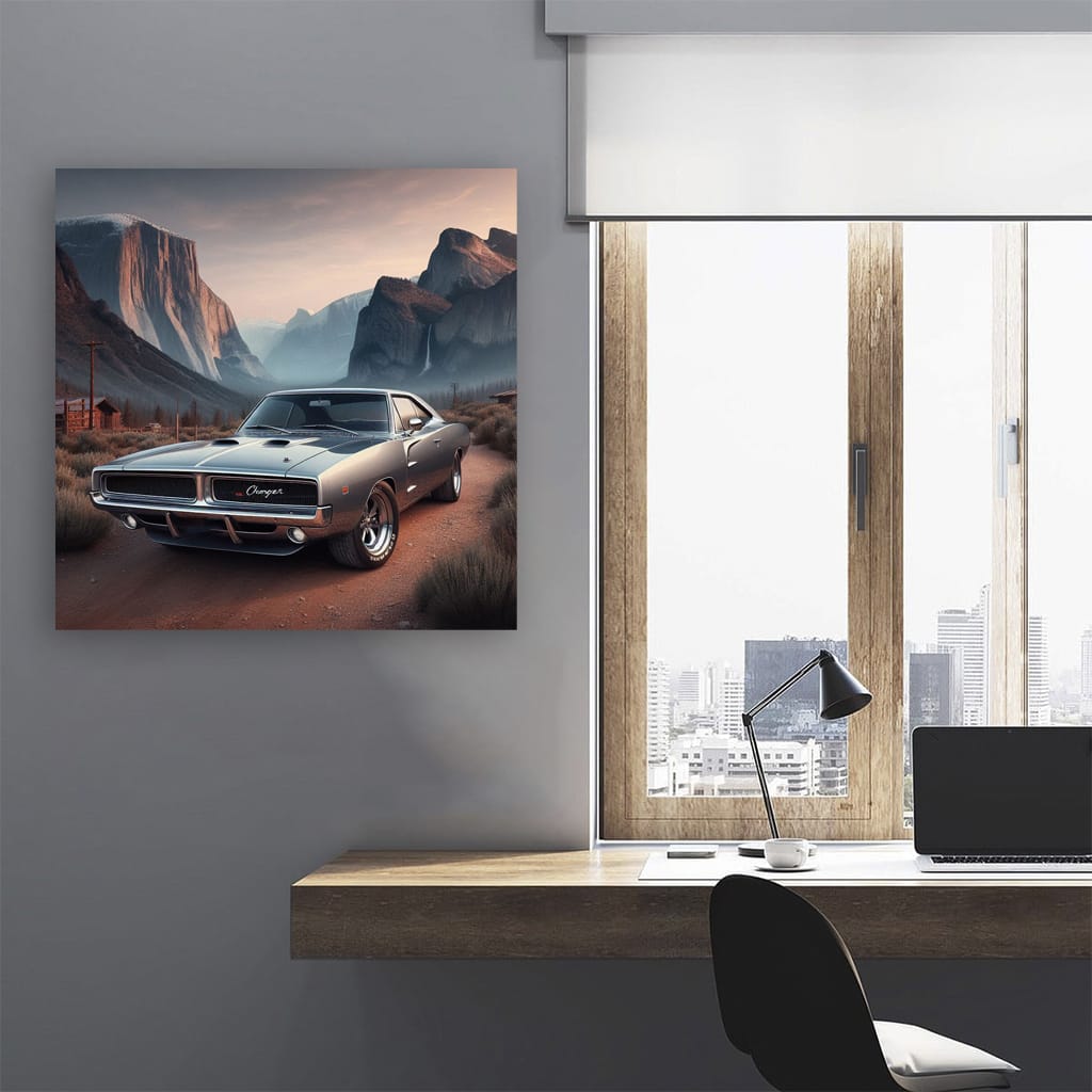 1970 Dodge Charger Rt Mountain Wall Art