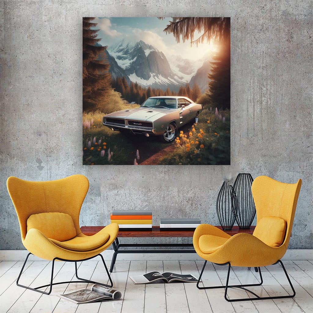 1970 Dodge Charger Rt Natu Wall Art