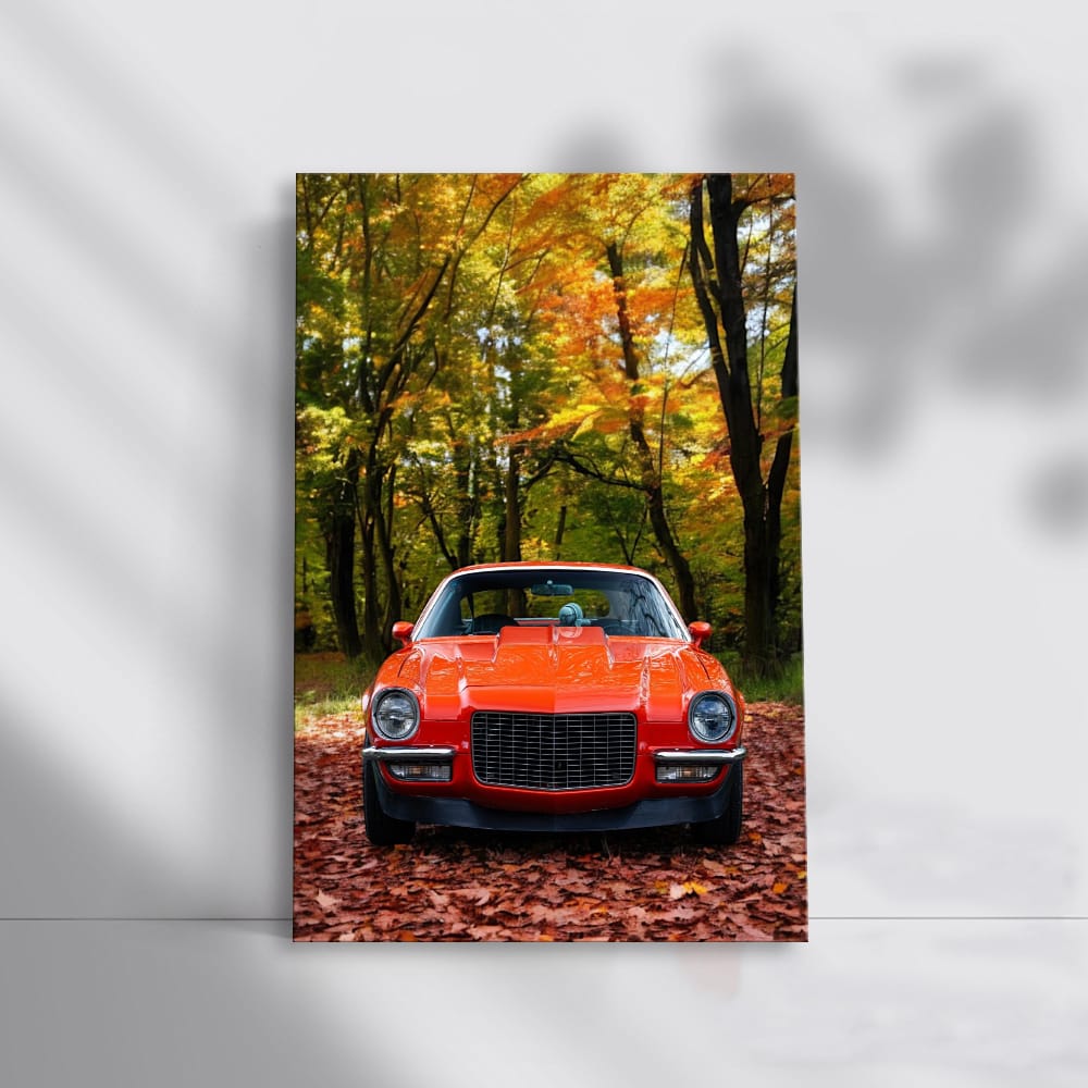 1971 Chevy Camaro in Autumn Woods - Classic Muscle Legend