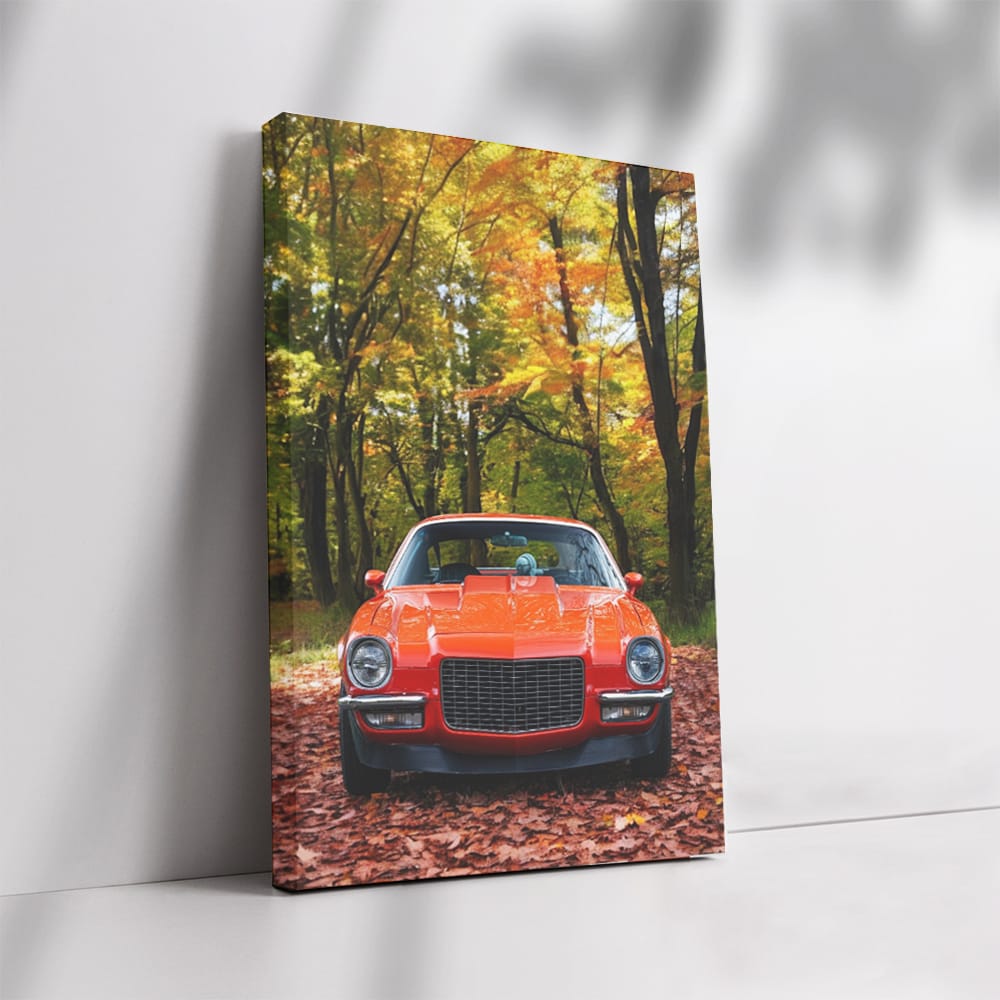 1971 Chevy Camaro in Autumn Woods - Classic Muscle Legend