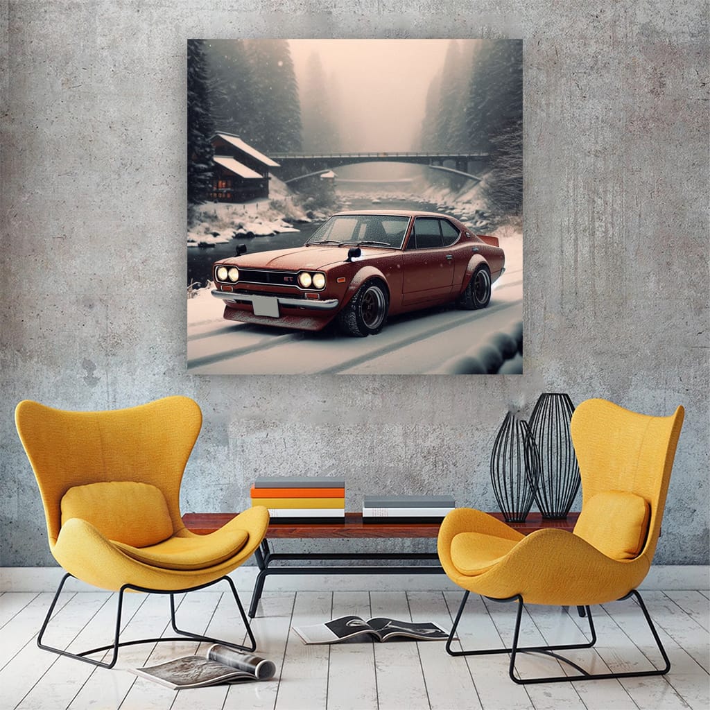 1971 Nissan Skyline Gtr Snowfall Wall Art