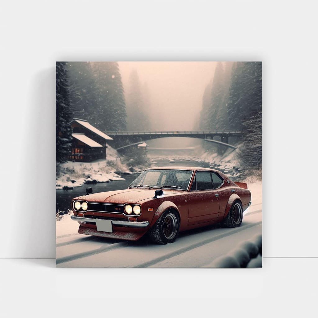 1971 Nissan Skyline Gtr Snowfall Wall Art