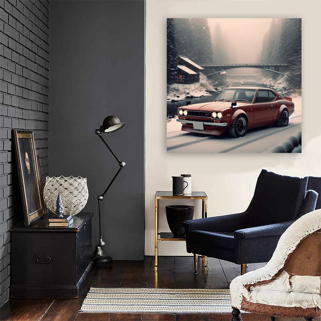 1971 Nissan Skyline Gtr Snowfall Wall Art