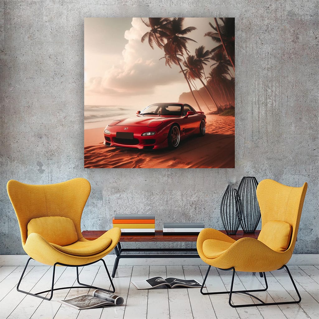 1997 Mazda RX-7 on Beach - Iconic Sports Car Adventure